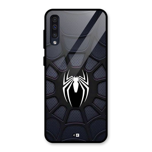 Black Web Glass Back Case for Galaxy A50