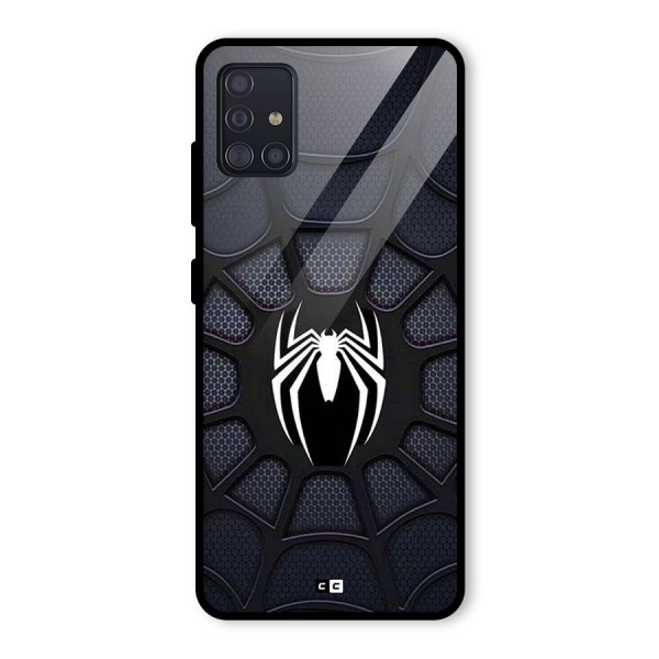 Black Web Glass Back Case for Galaxy A51