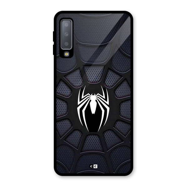 Black Web Glass Back Case for Galaxy A7 (2018)