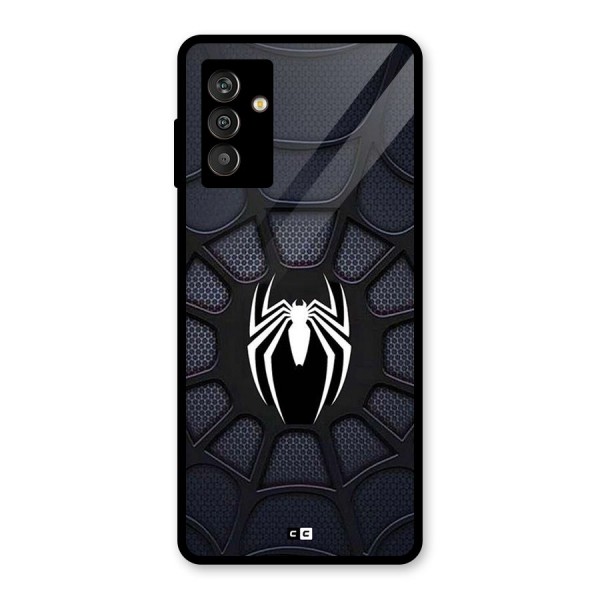 Black Web Glass Back Case for Galaxy M13