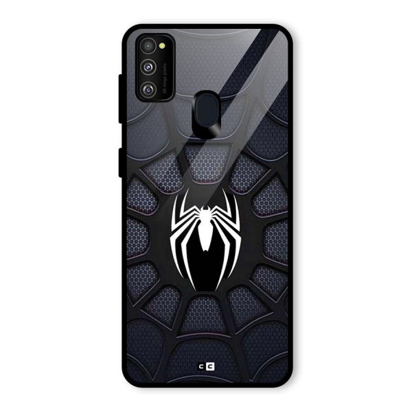 Black Web Glass Back Case for Galaxy M21