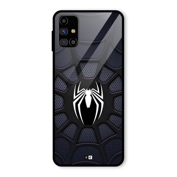 Black Web Glass Back Case for Galaxy M31s