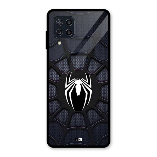 Black Web Glass Back Case for Galaxy M32