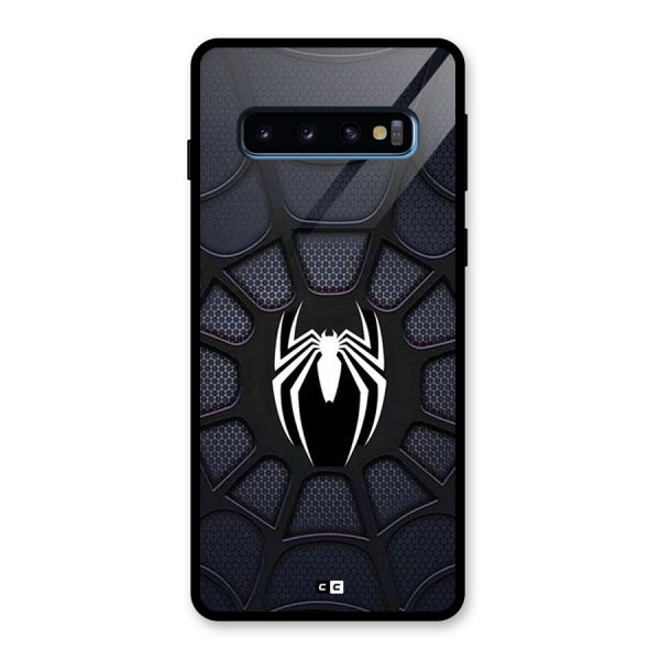 Black Web Glass Back Case for Galaxy S10