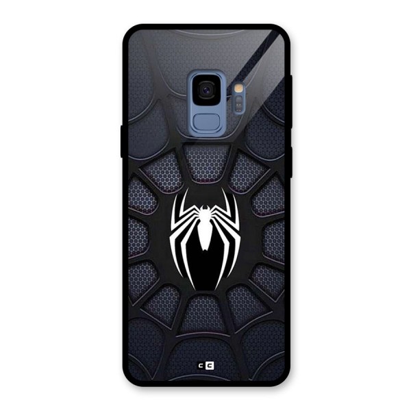 Black Web Glass Back Case for Galaxy S9