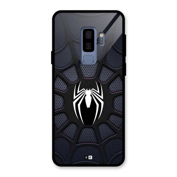 Black Web Glass Back Case for Galaxy S9 Plus