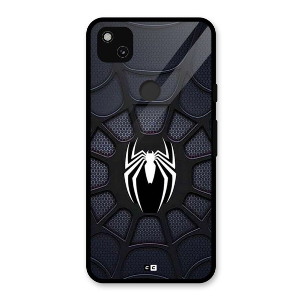 Black Web Glass Back Case for Google Pixel 4a