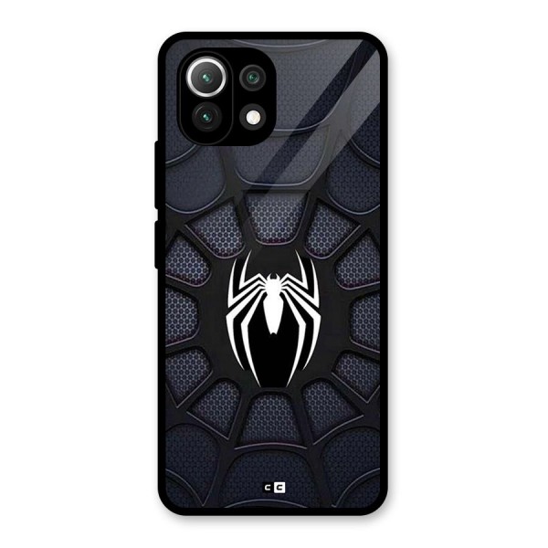 Black Web Glass Back Case for Mi 11 Lite