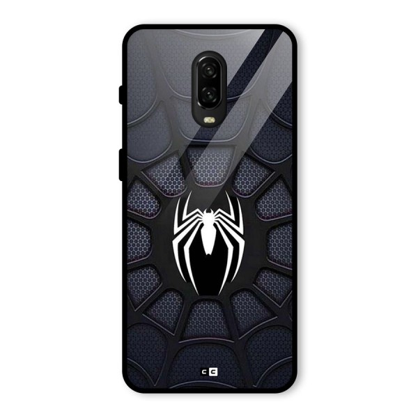 Black Web Glass Back Case for OnePlus 6T