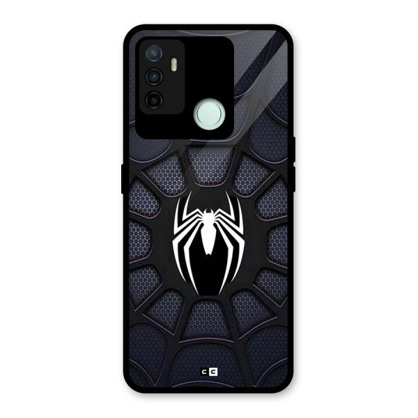 Black Web Glass Back Case for Oppo A53