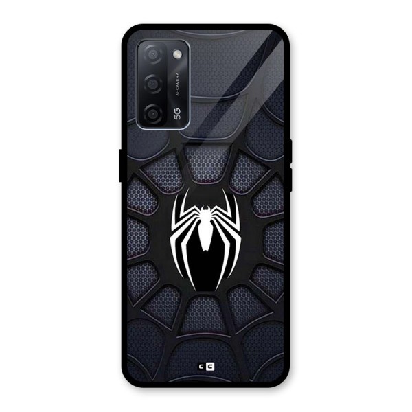 Black Web Glass Back Case for Oppo A53s 5G