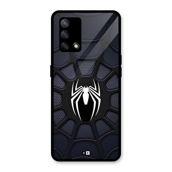 Black Web Glass Back Case for Oppo F19