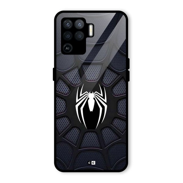 Black Web Glass Back Case for Oppo F19 Pro