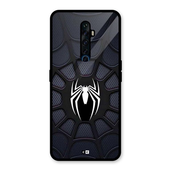 Black Web Glass Back Case for Oppo Reno2 F