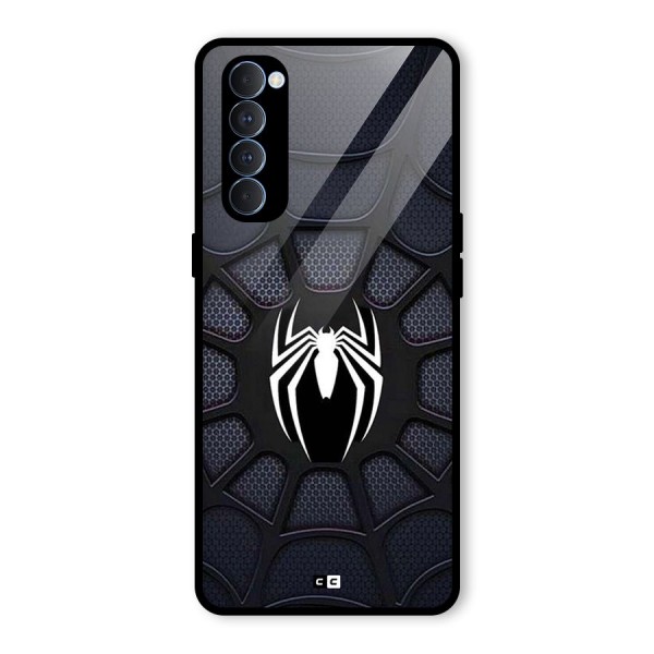 Black Web Glass Back Case for Oppo Reno4 Pro