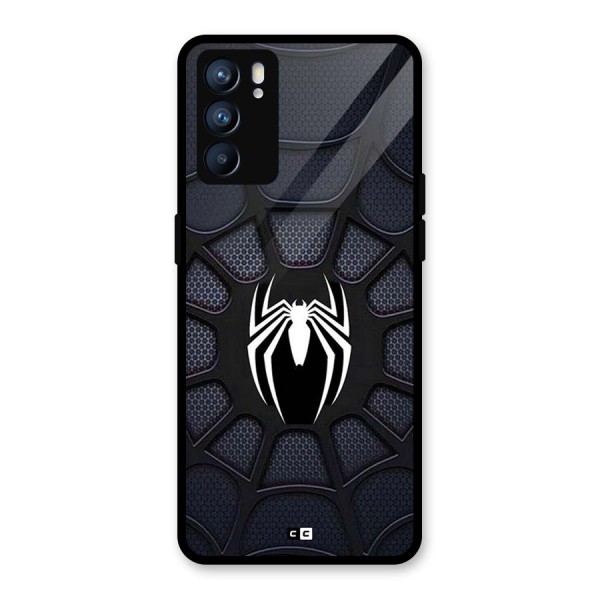 Black Web Glass Back Case for Oppo Reno6 5G