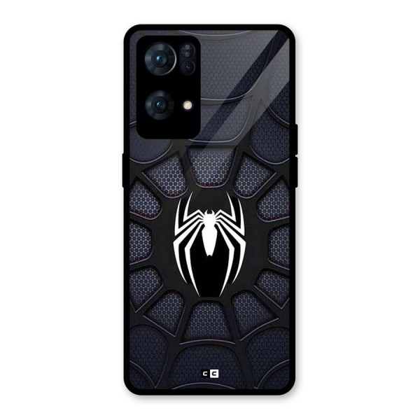 Black Web Glass Back Case for Oppo Reno7 Pro 5G