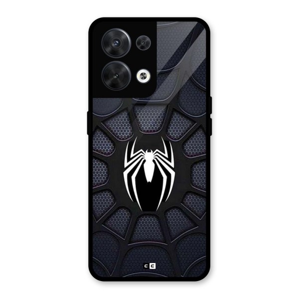 Black Web Glass Back Case for Oppo Reno8 5G