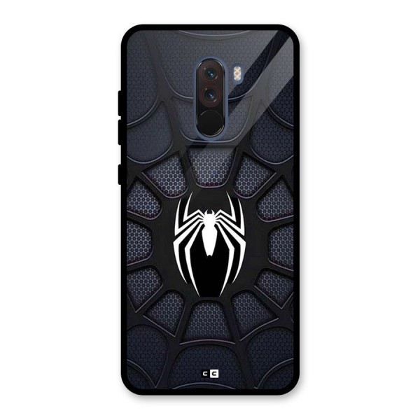 Black Web Glass Back Case for Poco F1