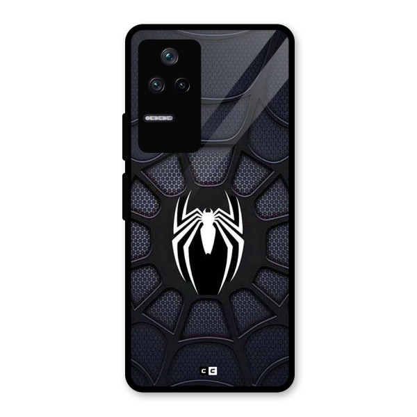 Black Web Glass Back Case for Poco F4 5G