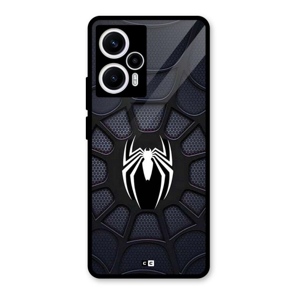 Black Web Glass Back Case for Poco F5