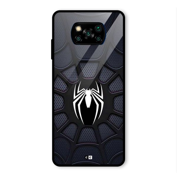 Black Web Glass Back Case for Poco X3 Pro