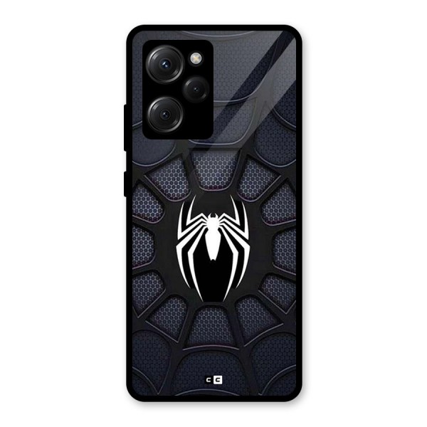 Black Web Glass Back Case for Poco X5 Pro