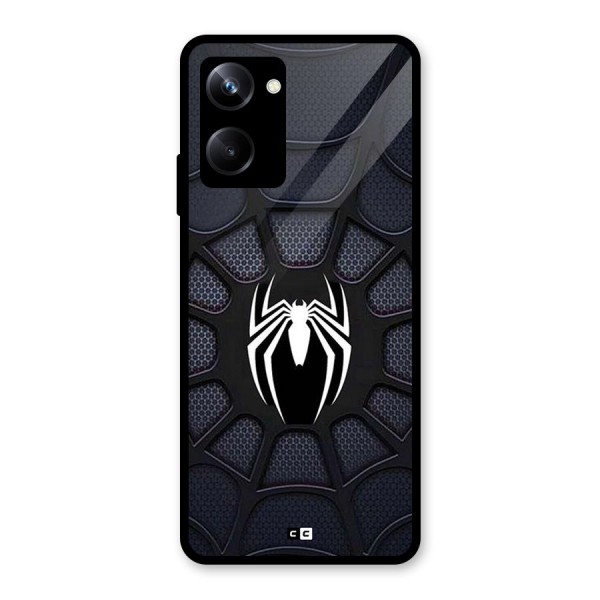 Black Web Glass Back Case for Realme 10 Pro