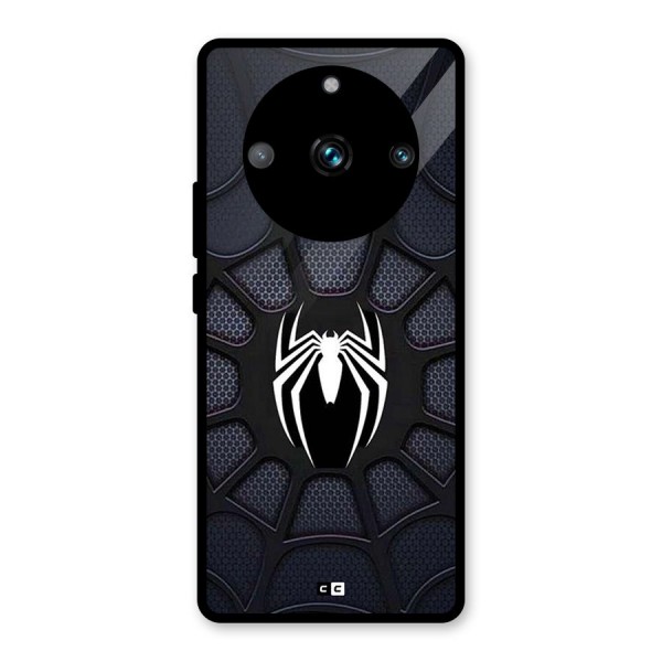 Black Web Glass Back Case for Realme 11 Pro