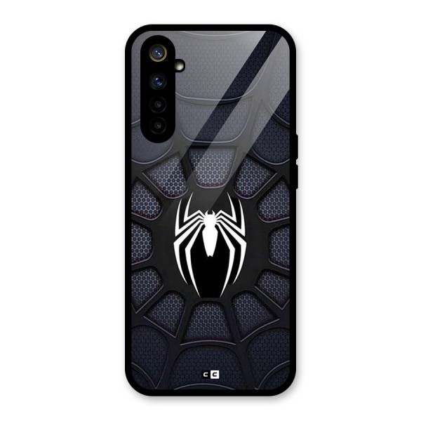 Black Web Glass Back Case for Realme 6