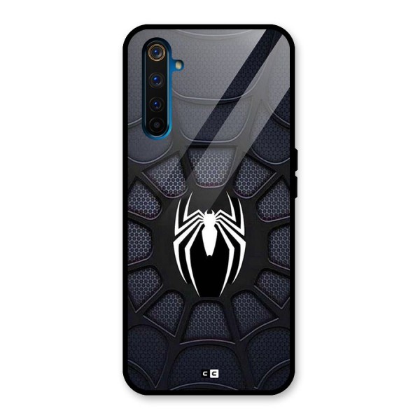 Black Web Glass Back Case for Realme 6 Pro