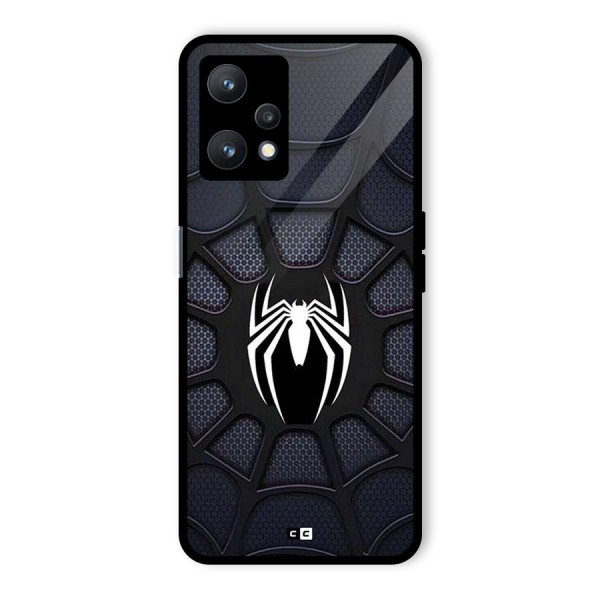 Black Web Glass Back Case for Realme 9 Pro 5G