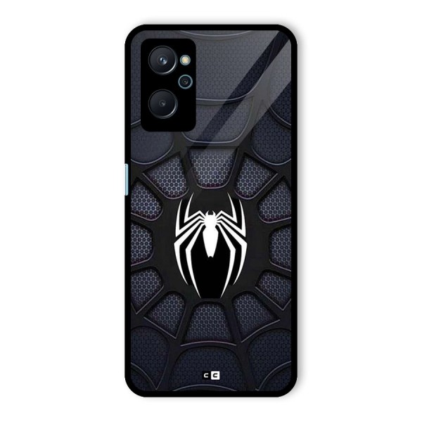 Black Web Glass Back Case for Realme 9i