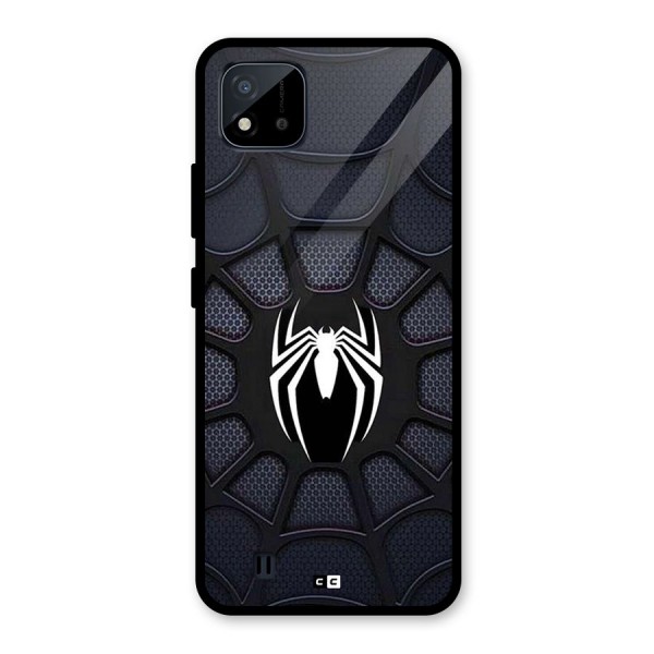 Black Web Glass Back Case for Realme C11 2021