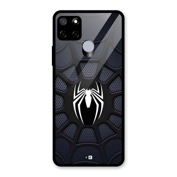 Black Web Glass Back Case for Realme C12