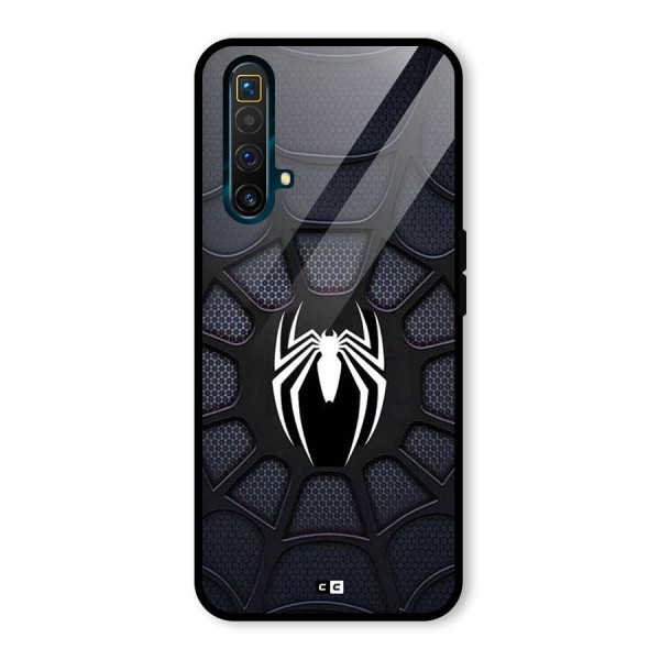 Black Web Glass Back Case for Realme X3