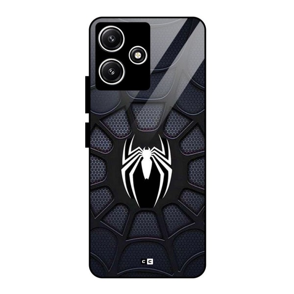 Black Web Glass Back Case for Redmi 12 5G