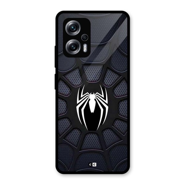 Black Web Glass Back Case for Redmi K50i