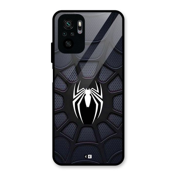 Black Web Glass Back Case for Redmi Note 10