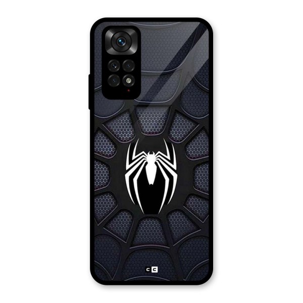 Black Web Glass Back Case for Redmi Note 11