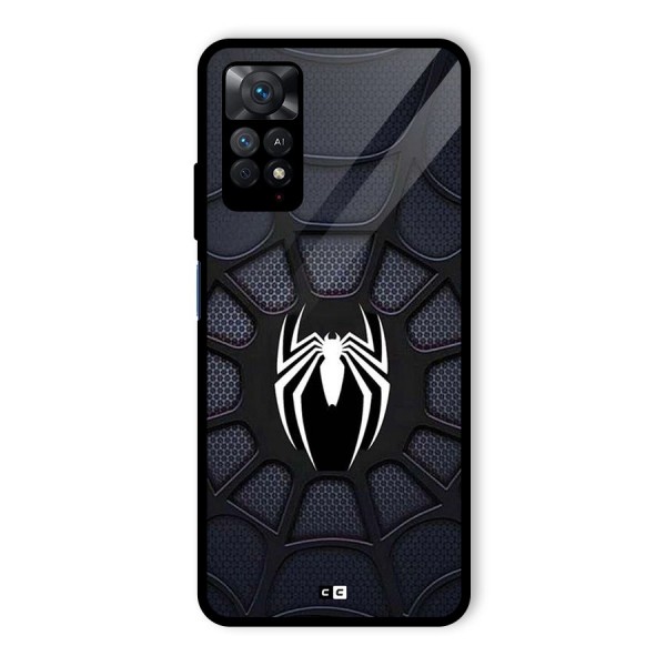 Black Web Glass Back Case for Redmi Note 11 Pro