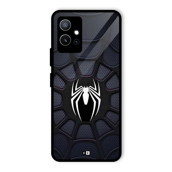 Black Web Glass Back Case for Vivo T1 5G