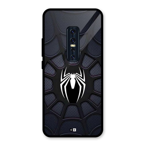 Black Web Glass Back Case for Vivo V17 Pro