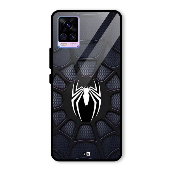 Black Web Glass Back Case for Vivo V20 Pro