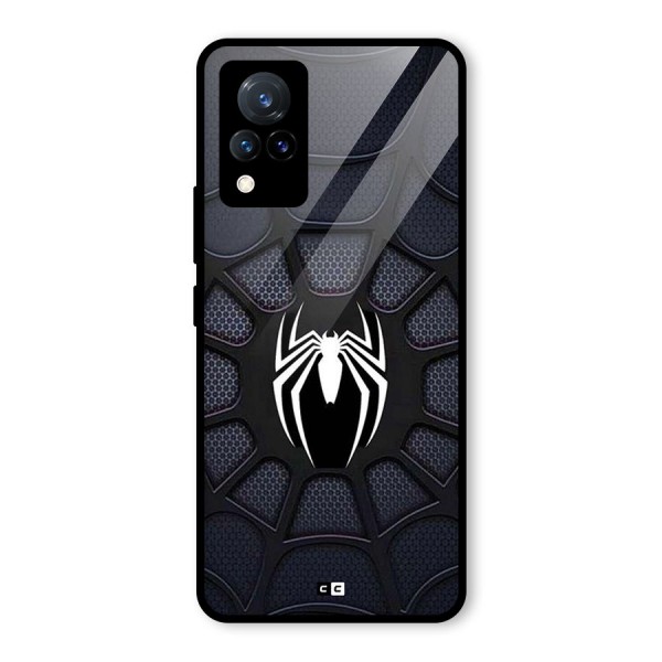 Black Web Glass Back Case for Vivo V21 5G