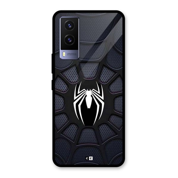 Black Web Glass Back Case for Vivo V21e 5G