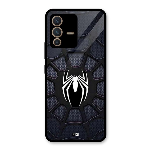 Black Web Glass Back Case for Vivo V23 5G