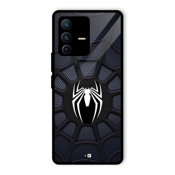 Black Web Glass Back Case for Vivo V23 Pro