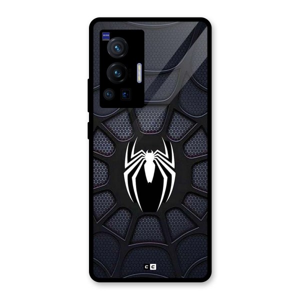 Black Web Glass Back Case for Vivo X70 Pro