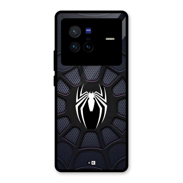 Black Web Glass Back Case for Vivo X80